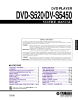 Yamaha DVDS-520 - Service Manual